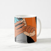 Die mobilen Hände der Mutter Cyan Orange Black Kaffeetasse (VorderseiteRechts)