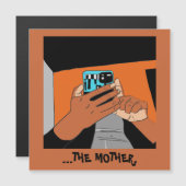 Die mobilen Hände der Mutter Cyan Orange Black Magnetkarte (Vorne/Hinten)