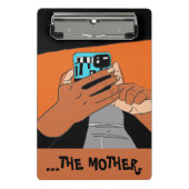 Die mobilen Hände der Mutter Cyan Orange Black Mini Klemmbrett (Vorderseite)
