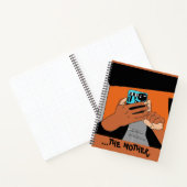 Die mobilen Hände der Mutter Cyan Orange Black Notizblock (Innenseite)