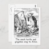Die Mockschildkröte und der Griffin singen zu Alic Postkarte (Vorne/Hinten)