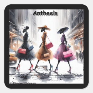 Die Mode-Ameisen der Stadt New York Quadratischer Aufkleber
