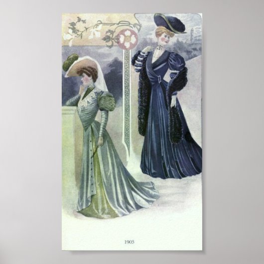 Die Mode der Vintagen Frauen in den 1900er Jahren Poster (Vorne)