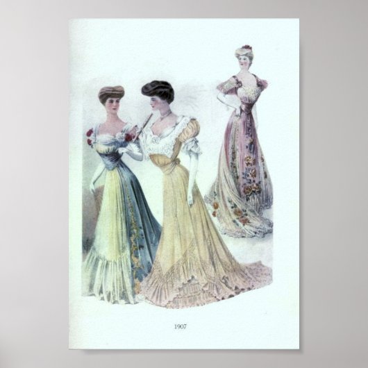 Die Mode der Vintagen Frauen in den 1900er Jahren Poster (Vorne)