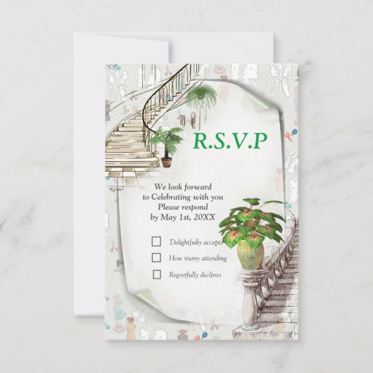 Die Modedesigner RSVP Karte (Vorderseite)