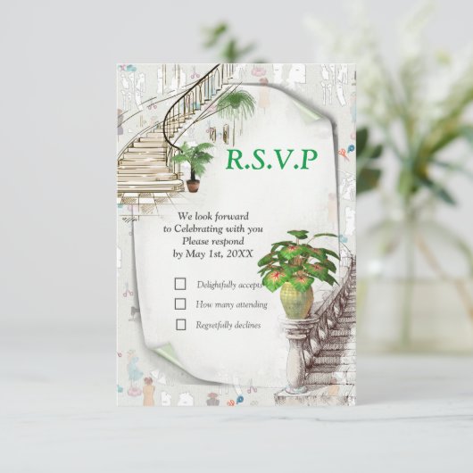 Die Modedesigner RSVP Karte (Stehend Vorderseite)