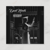 Die moderne Angle hat unverblümt fotografiert. Quadratische Visitenkarte (Vorderseite)