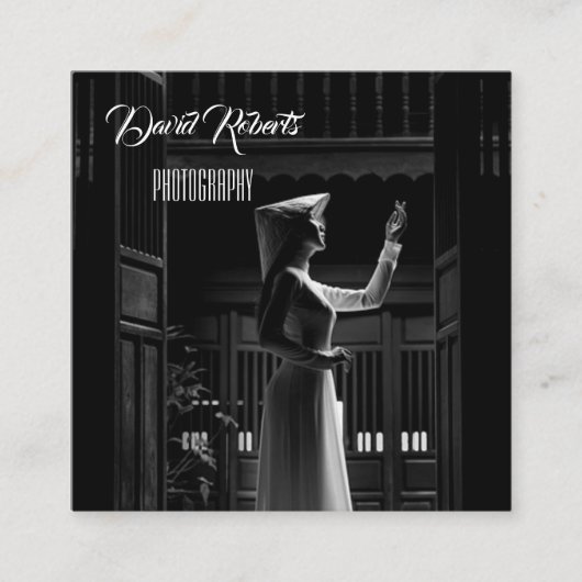 Die moderne Angle hat unverblümt fotografiert. Quadratische Visitenkarte (Vorderseite)