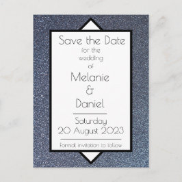 Die Moderne Art Deco Silver Giltter Rette den Tag Postkarte