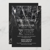 Die moderne Baby-Dusche aus schwarzem und weißem M Einladung (Vorne/Hinten)