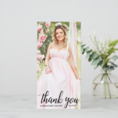 Die moderne Baby-Dusche danken Ihnen Foto-Karte L Dankeskarte (Stehend Vorderseite)