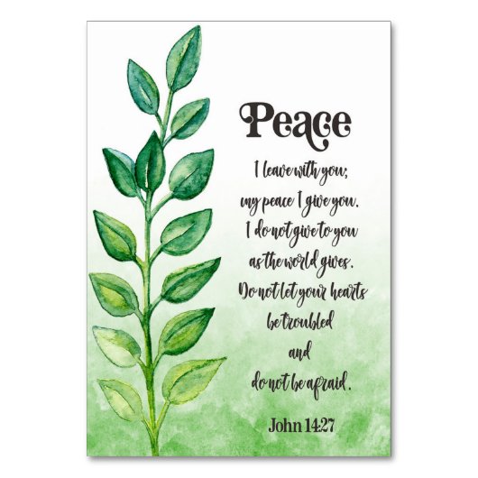 Die moderne Bibel Verse John Card Tischnummer (Vorderseite)