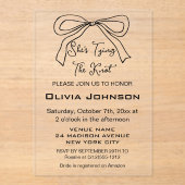 Die moderne Bindung des Brautparty des Knotenschwa Acryleinladungen (Vorderseite)