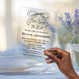 Die moderne Bindung des Brautparty des Knotenschwa Acryleinladungen