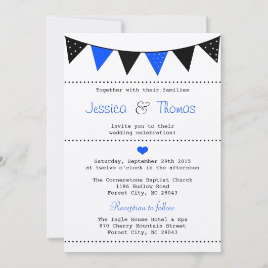 Die moderne Blue Bunting Collection Einladung (Vorderseite)