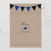 Die moderne Blue Bunting Collection Menükarte (Rückseite)