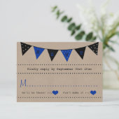 Die moderne Blue Bunting Collection RSVP Karte (Stehend Vorderseite)