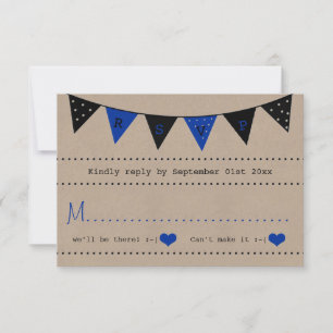 Die moderne Blue Bunting Collection RSVP Karte