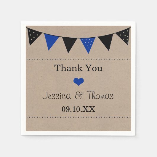 Die moderne Blue Bunting Collection Serviette (Vorderseite)