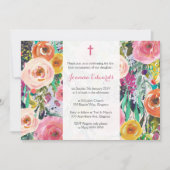 Die moderne Blumenerste personalisierte Kommunion Einladung (Vorderseite)