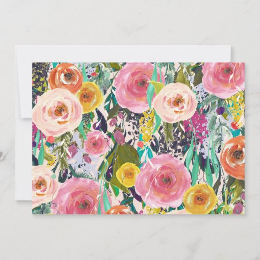 Die moderne Blumenerste personalisierte Kommunion Einladung (Rückseite)