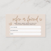 Die moderne Boho Residenz bietet einen Freundeskon Empfehlungskarte (Rückseite)