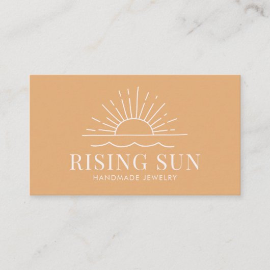 Die moderne Boho Sun and Beach Wave Business Card Visitenkarte (Vorderseite)