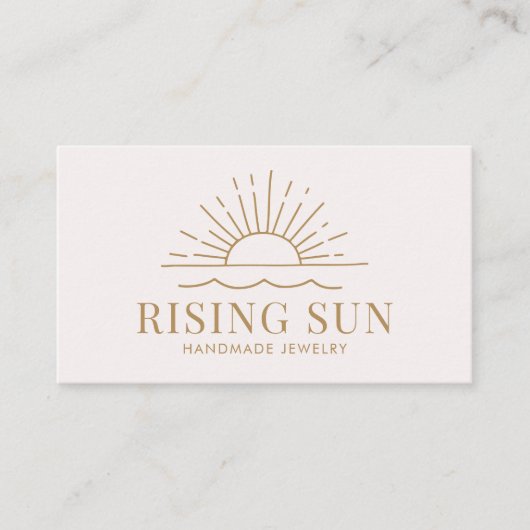 Die moderne Boho Sun and Beach Wave Business Card Visitenkarte (Vorderseite)