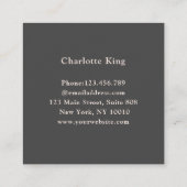 Die moderne Circle Hello Square Business Card Quadratische Visitenkarte (Rückseite)