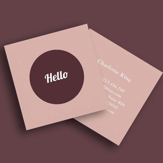 Die moderne Circle Hello Square Business Card Quadratische Visitenkarte