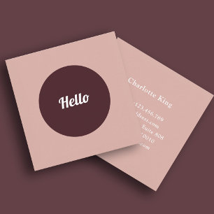 Die moderne Circle Hello Square Business Card Quadratische Visitenkarte