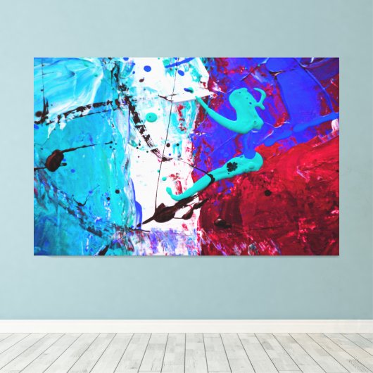 Die moderne Dekoration in Blau und Rot Leinwanddruck (Insitu (Holzboden))