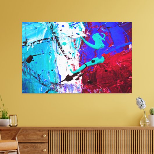 Die moderne Dekoration in Blau und Rot Leinwanddruck (Insitu (Wohnzimmer))