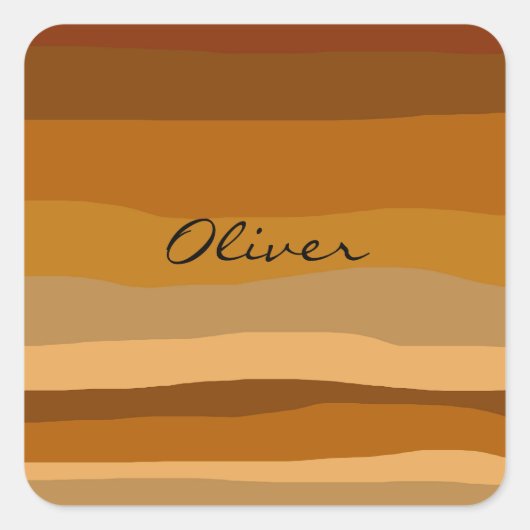 Die moderne Earth Tone-Wüste Quadratischer Aufkleber (Vorderseite)