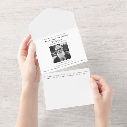 Die moderne Erinnerung feiert das Leben All In One Einladung (Abreißtisch)