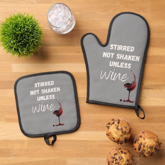 Die Moderne erregte sich nicht, wenn nicht der Wei Ofenhandschuh & Topflappen-Set (Oben Unten)