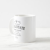 Die Moderne Fragte mich über echtes Anwesen Kaffeetasse (Vorderseite Links)