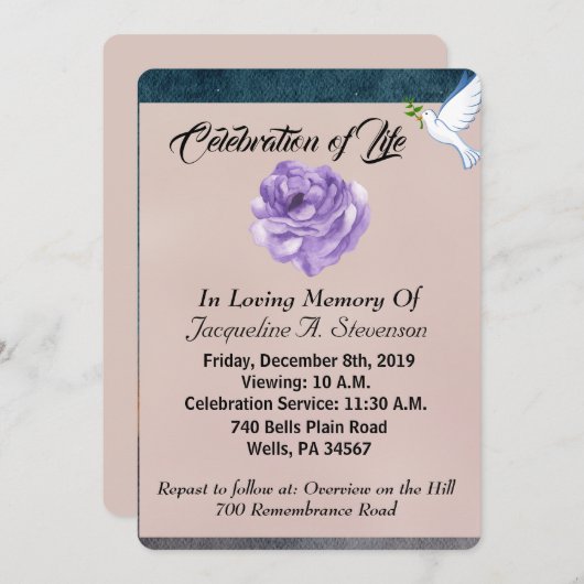 Die Moderne fügt Ihr Foto zum Leben hinzu Einladung (Vorne/Hinten)