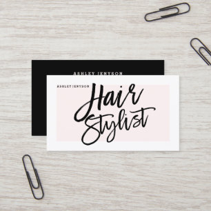 Die moderne Haar-Stylisttypographie erröten Rosa Visitenkarte