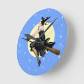 Die moderne Hexe Runde Wanduhr (Winkel)