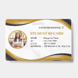 Die moderne Highschool-ID-Karte weiß und braun Ausweis