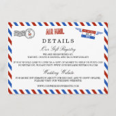 Die moderne Hochzeitskollektion der Luftpost Begleitkarte (Rückseite)