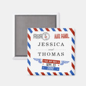 Die moderne Hochzeitskollektion der Luftpost Magnet (Vorderseite/Rückseite)