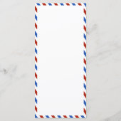 Die moderne Hochzeitskollektion der Luftpost Menükarte (Rückseite)