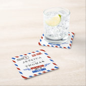 Die moderne Hochzeitskollektion der Luftpost Rechteckiger Pappuntersetzer (Vor Ort)