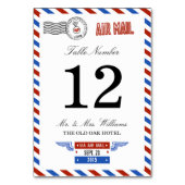 Die moderne Hochzeitskollektion der Luftpost Tischnummer (Rückseite)