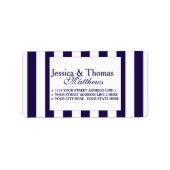 Die moderne Hochzeitskollektion der Marine Adressaufkleber (Vorne)