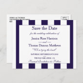 Die moderne Hochzeitskollektion der Marine Ankündigungspostkarte (Vorne/Hinten)