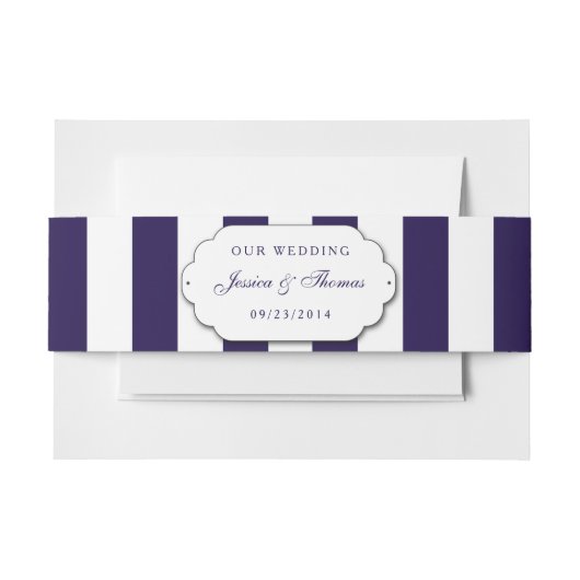 Die moderne Hochzeitskollektion der Marine Einladungsbanderole (Vorderseite Beispiel)