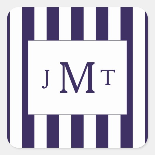 Die moderne Hochzeitskollektion der Marine Quadratischer Aufkleber (Vorderseite)